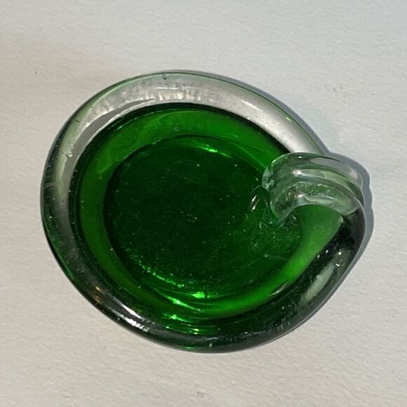 Art Glass pendant Green round swirl bubble Artisan Design statement 1.75" boho - Picture 3 of 4